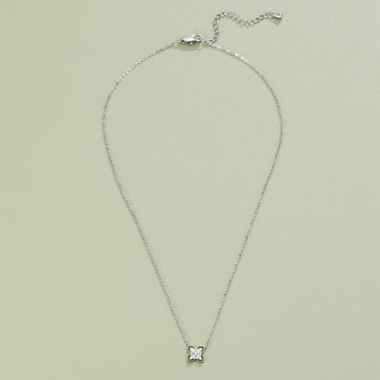 Silber Four Blatt Kristall Halskette Alma