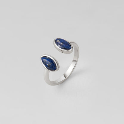 Silber Lapis Lazuli Wrap Ring Alma