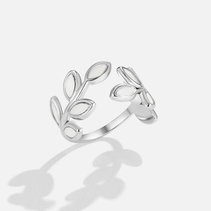 Silber Blatt Ring Alma