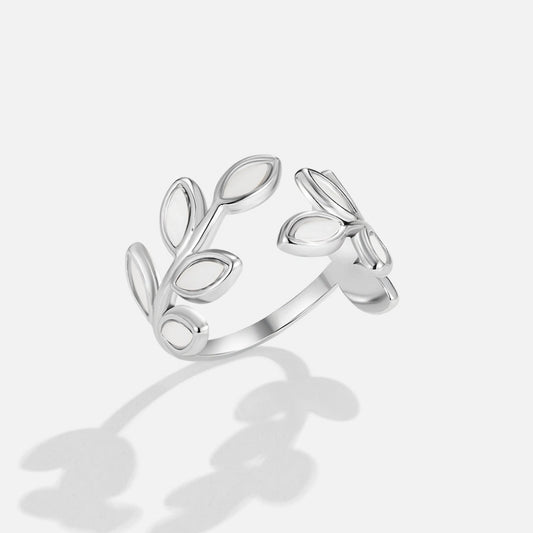 Silber Blatt Ring Alma