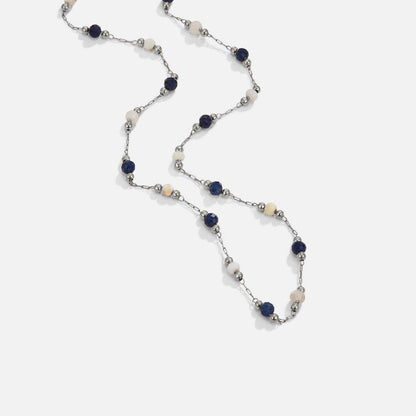 Silber Lulu Midnight Perlen Stein Halskette Alma