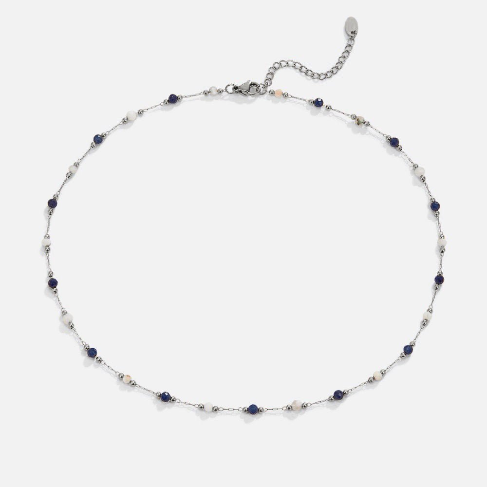 Silber Lulu Midnight Perlen Stein Halskette Alma