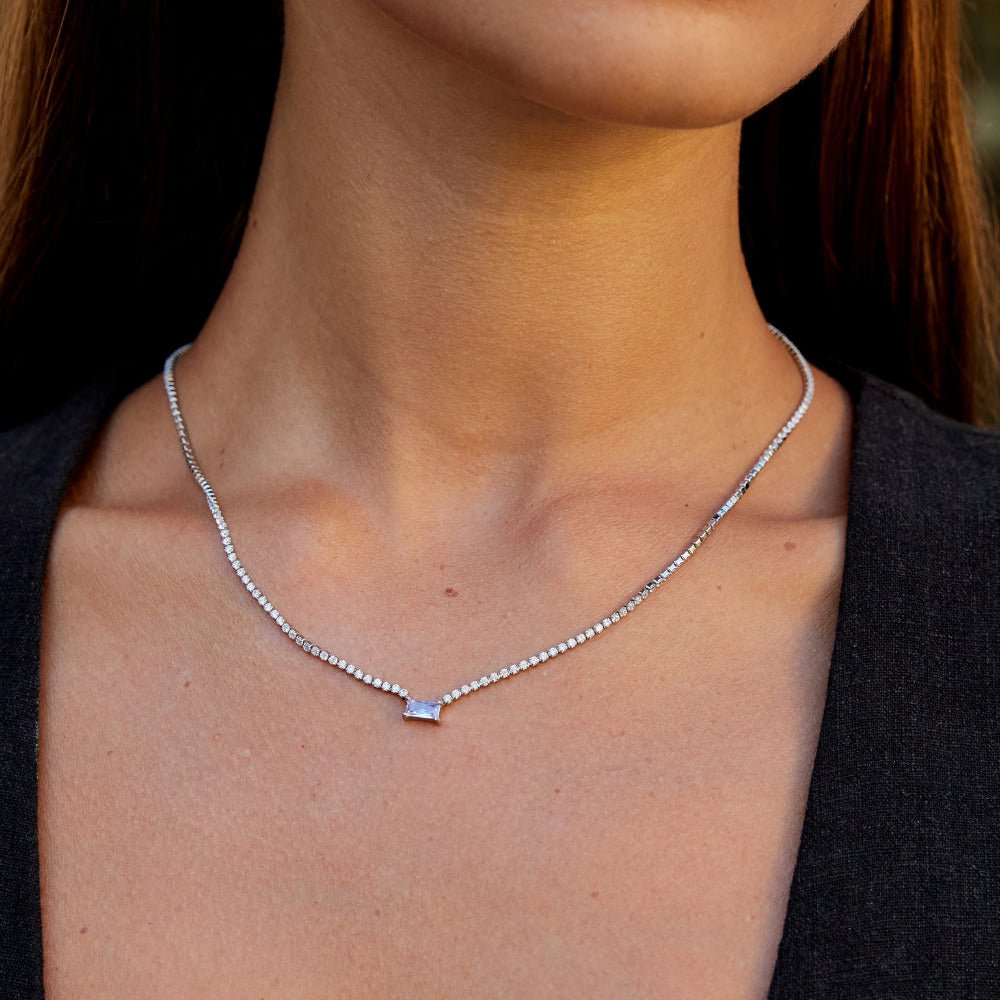 Silber Luxe Kristall Halskette Alma