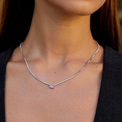 Silber Luxe Kristall Halskette Alma