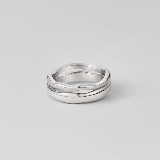 Silber Madison Welle Ring Set Alma