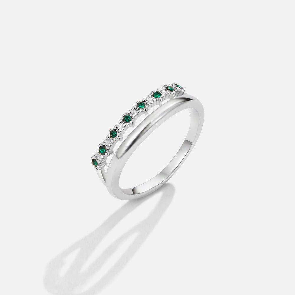 Silber Marissa Smaragd Green Mehrlagige Ring Alma