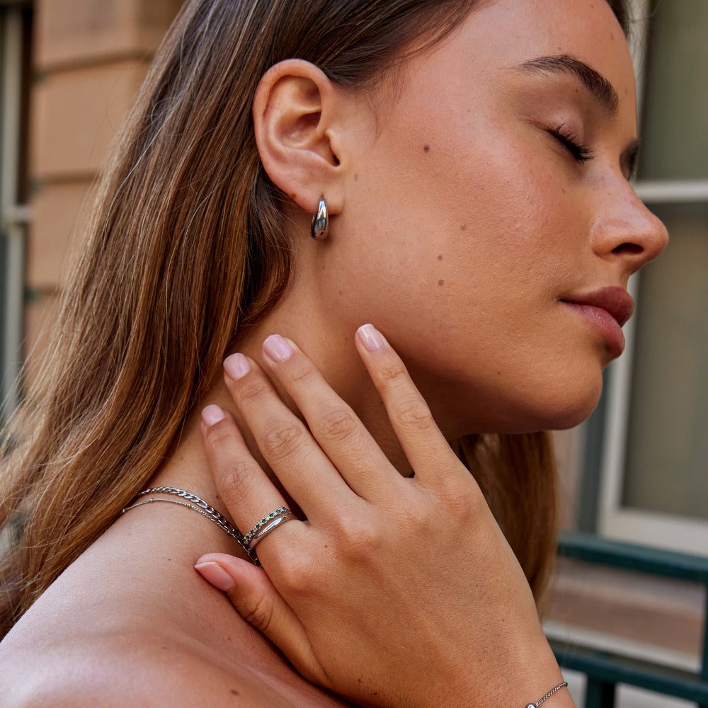 Silber Marissa Smaragd Green Mehrlagige Ring Alma