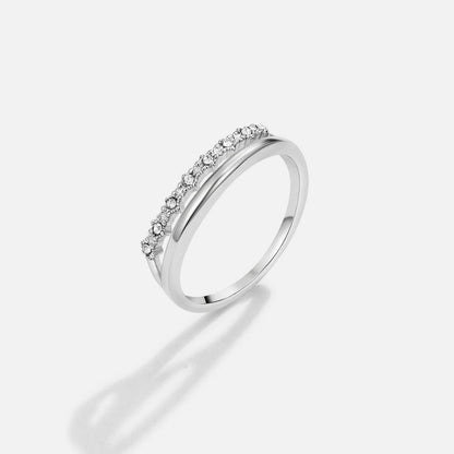 Silber Marissa White Kristall Mehrlagige Ring Alma