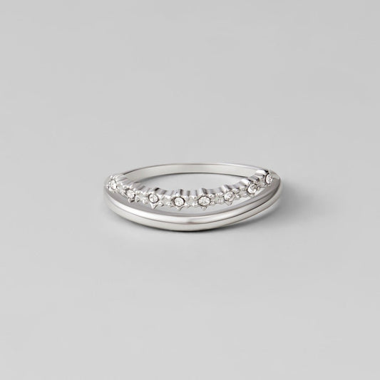Silber Marissa White Kristall Mehrlagige Ring Alma