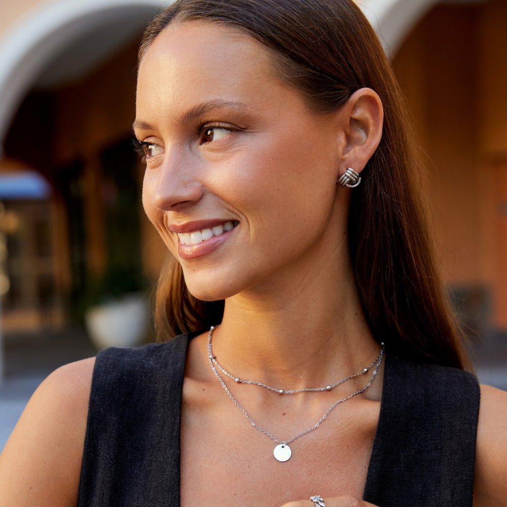 Silber Maxi Twist Stecker Ohrringe Alma