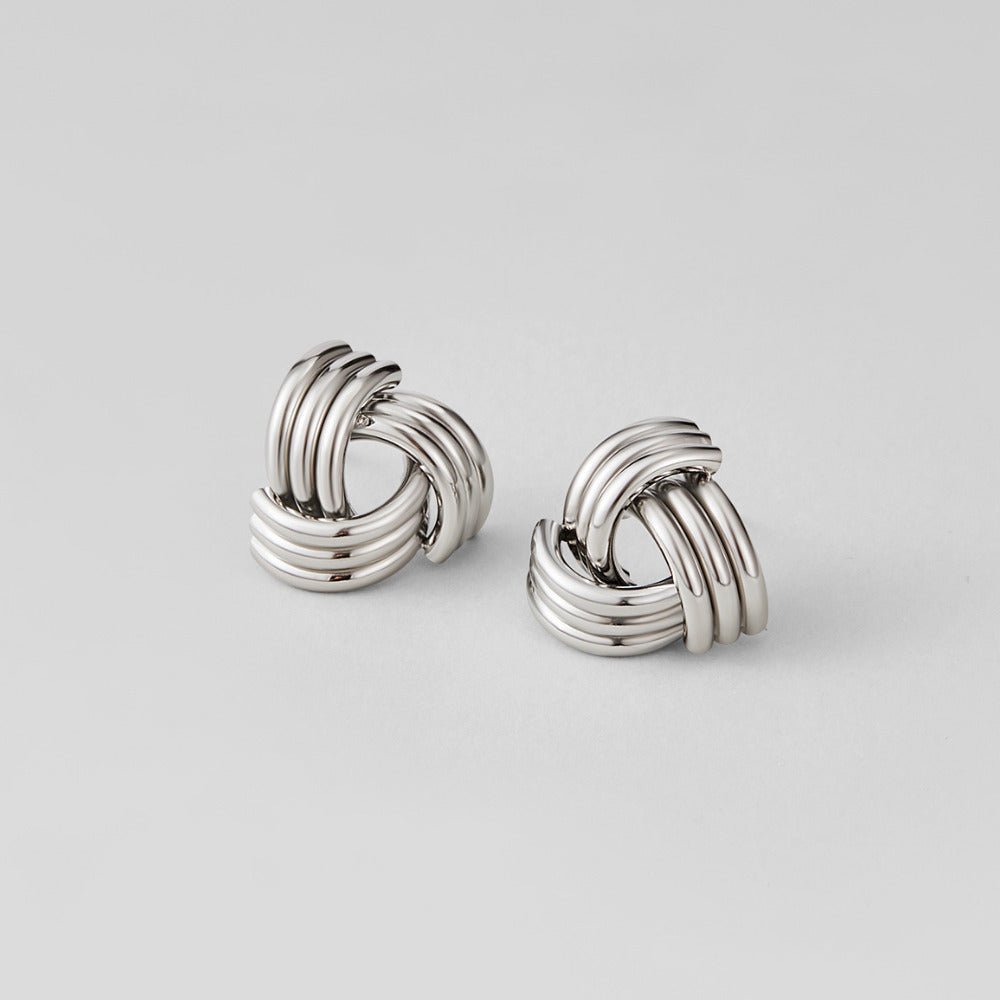 Silber Maxi Twist Stecker Ohrringe Alma