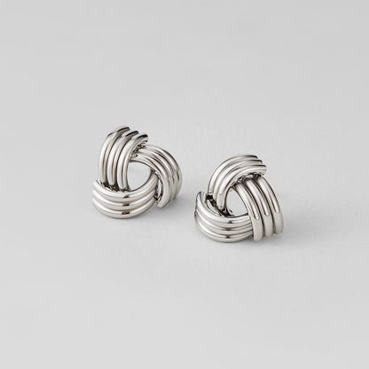 Silber Maxi Twist Stecker Ohrringe Alma