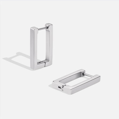 Silber Rectangle Creolen Ohrringe Alma