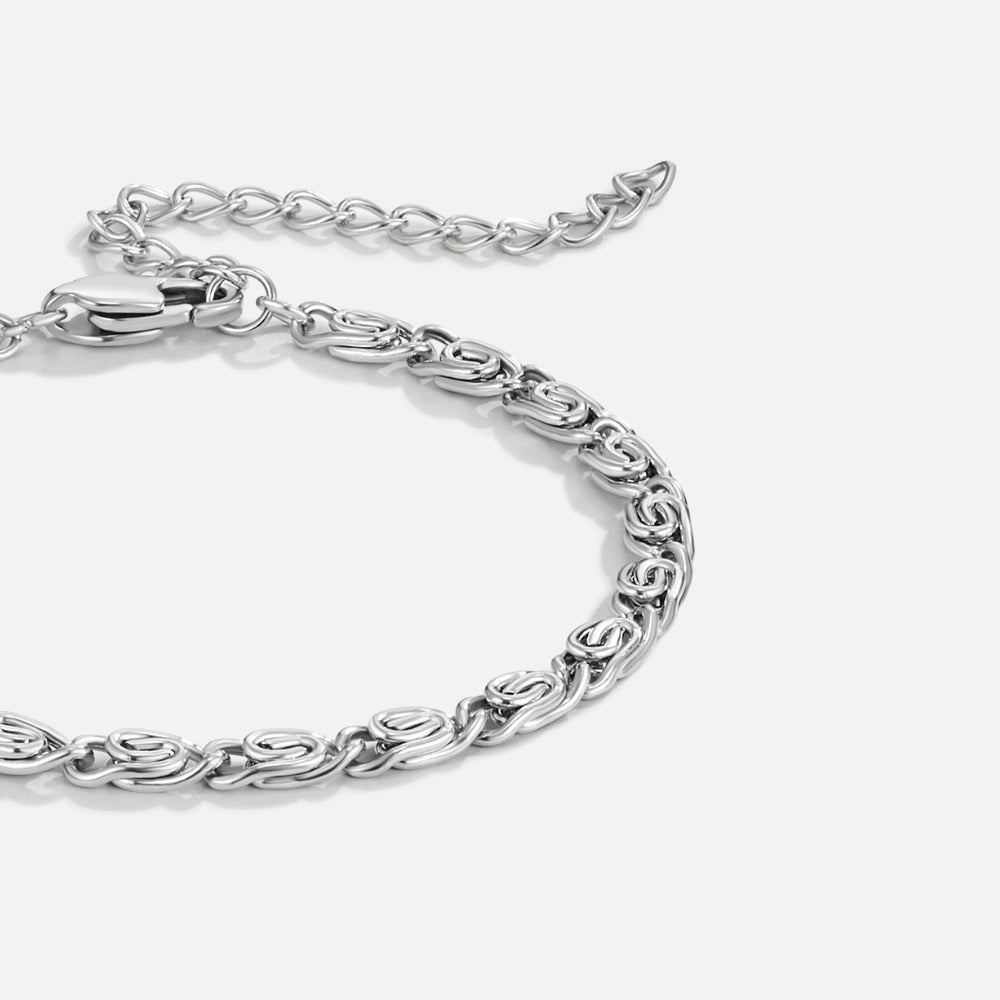 Silber Swirl Glieder Ketten Armband Alma