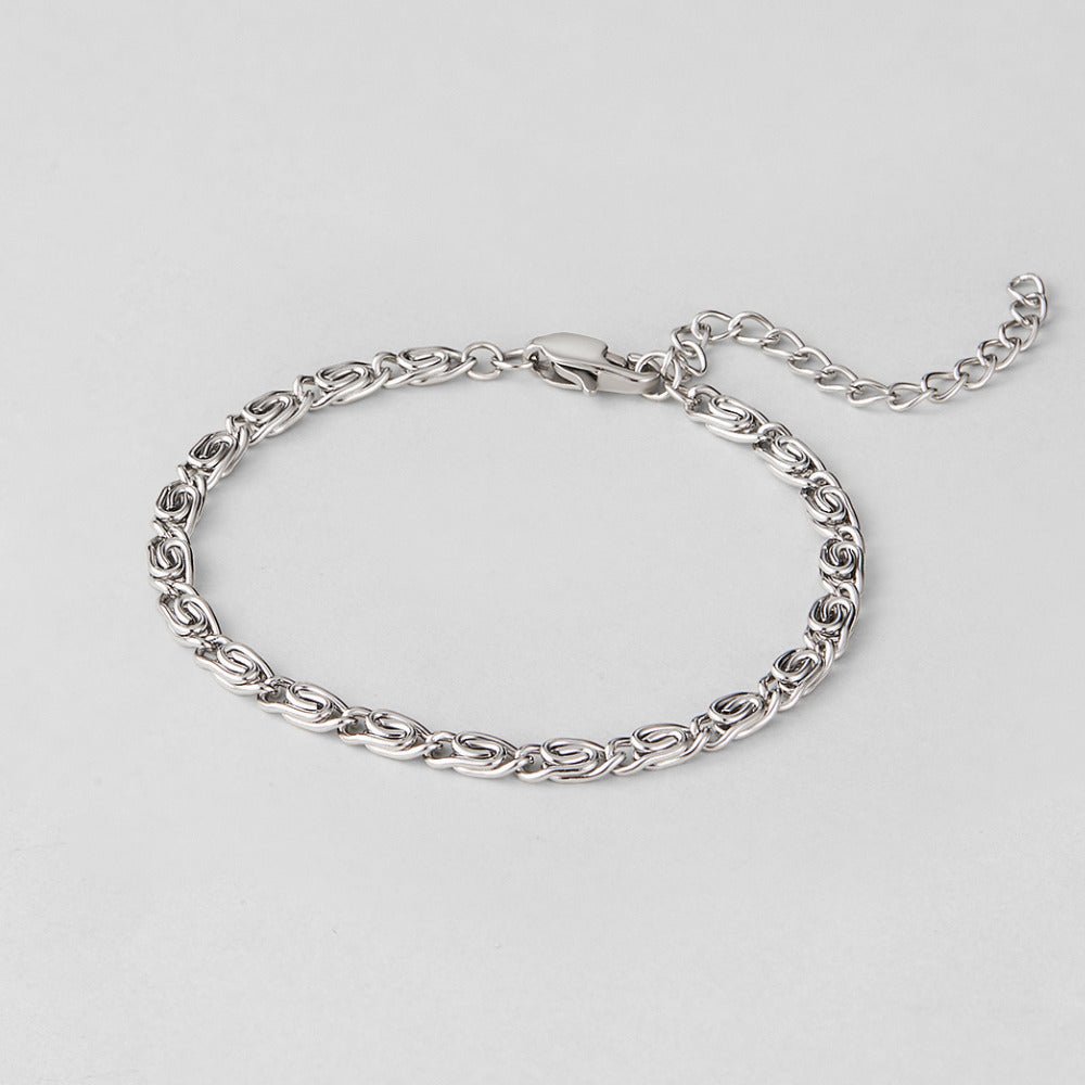 Silber Swirl Glieder Ketten Armband Alma