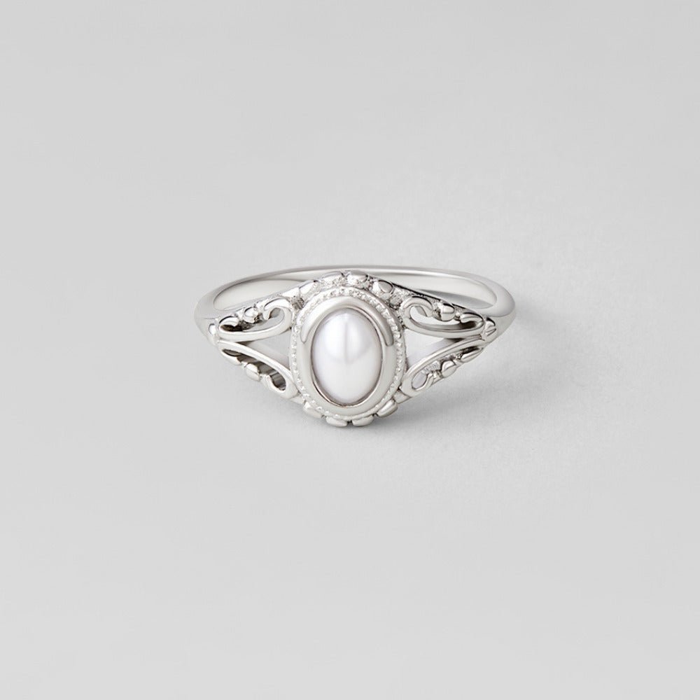 Silber Vintage Royal Perlen Ring Alma