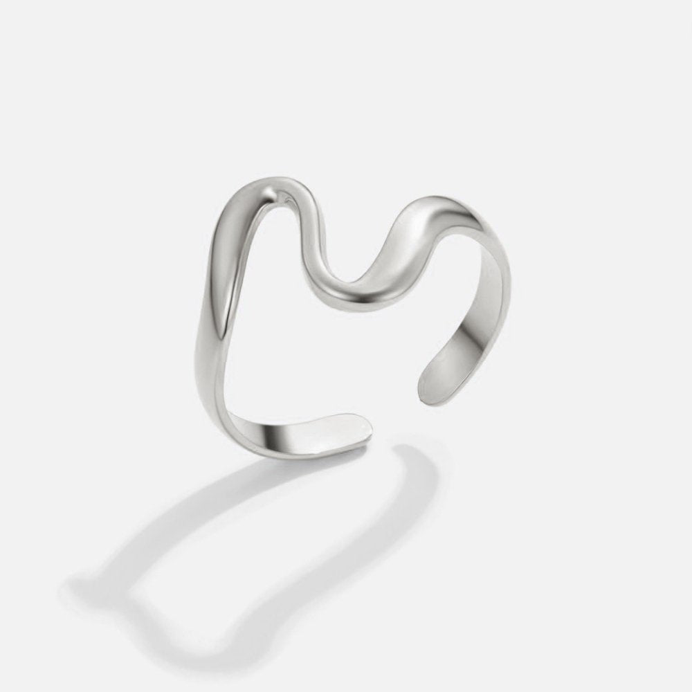 Silber Welle Ring Alma