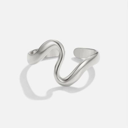 Silber Welle Ring Alma