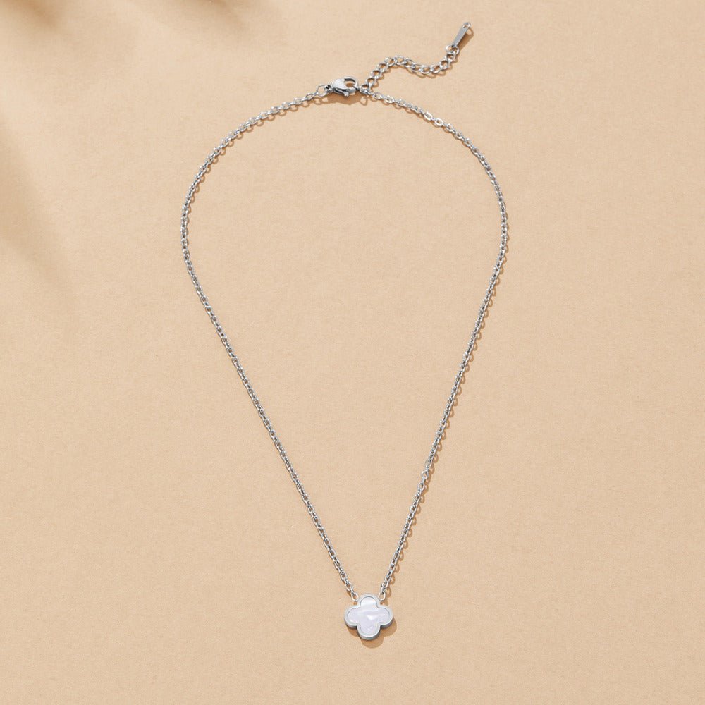 Silber White Klee Halskette Alma
