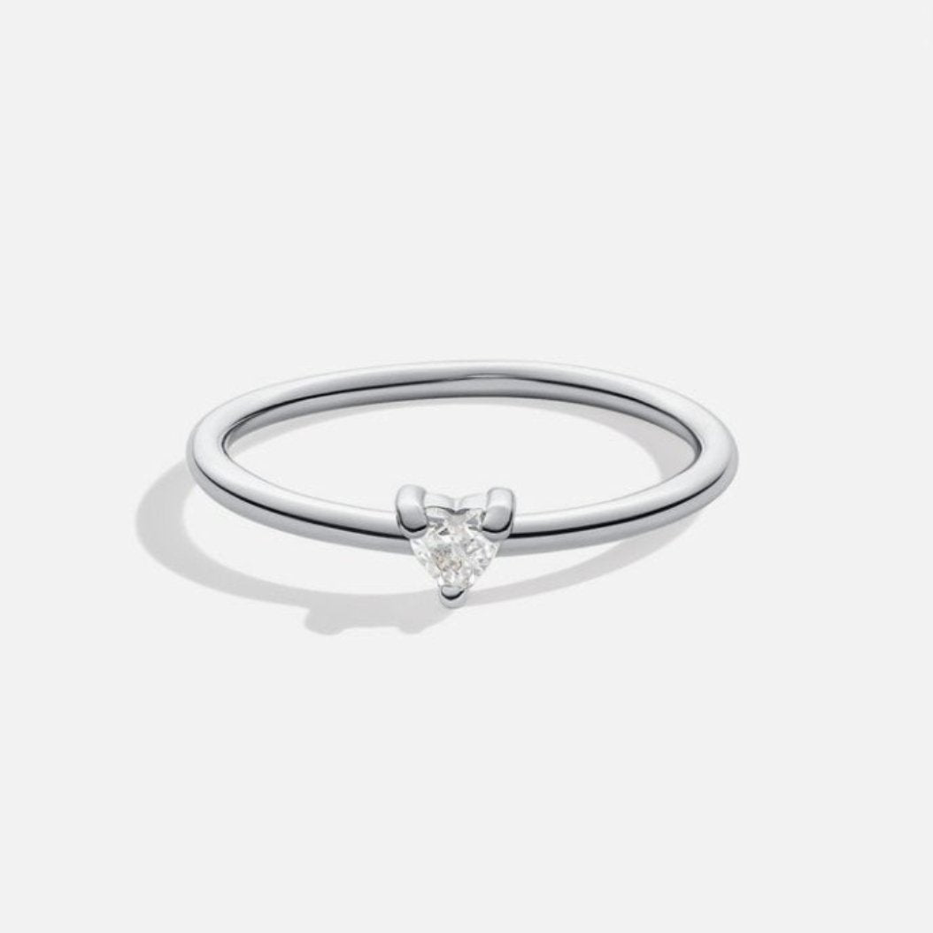 Klein Liebe Kristall Herz Ring Alma