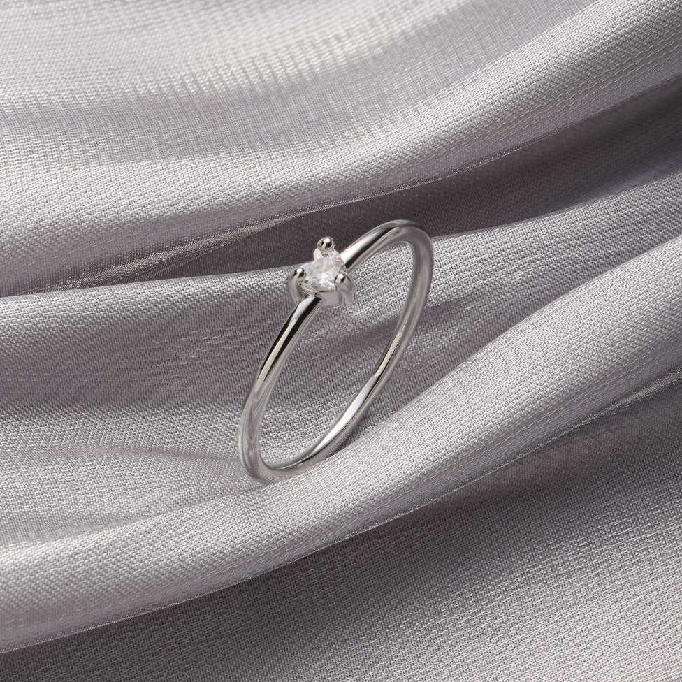 Klein Liebe Kristall Herz Ring Alma