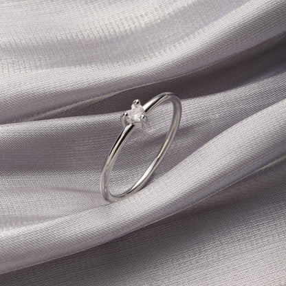 Klein Liebe Kristall Herz Ring Alma