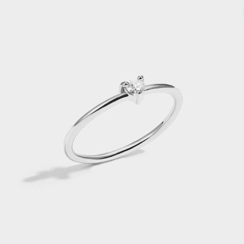 Klein Liebe Kristall Herz Ring Alma