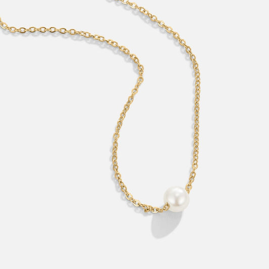 Solitaire Gold Perlenhalskette Alma