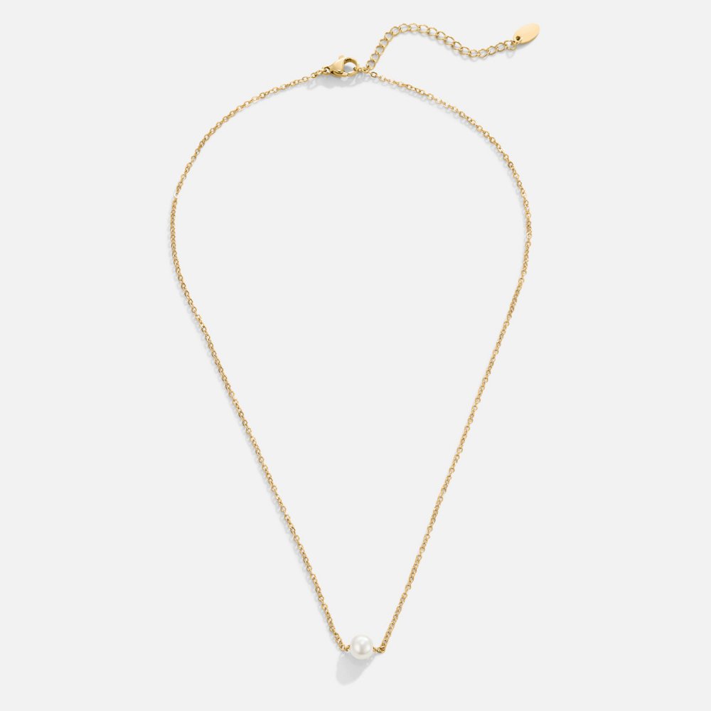 Solitaire Gold Perlenhalskette Alma