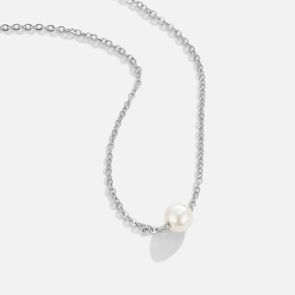 Solitaire Silber Perlenhalskette Alma