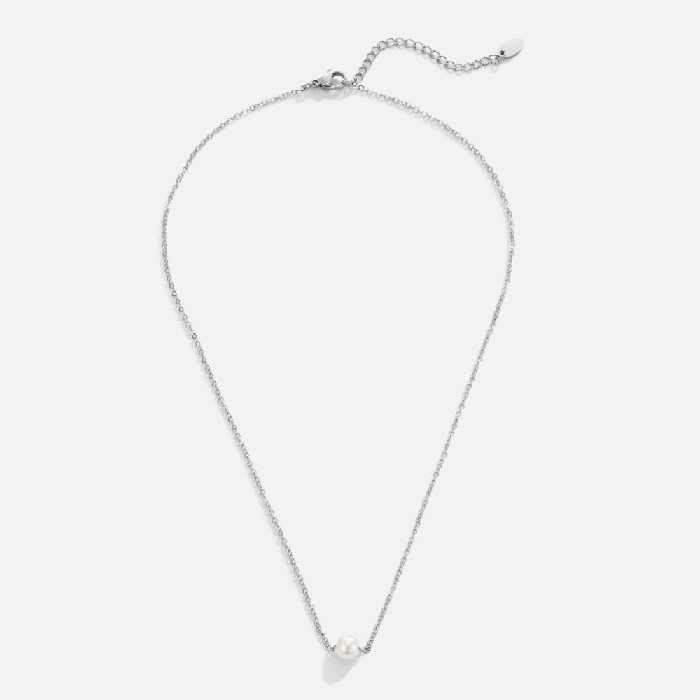 Solitaire Silber Perlenhalskette Alma