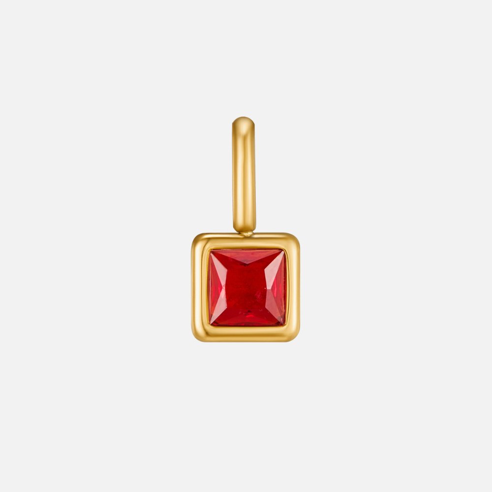 Square Pendant Geburtsstein Halskette Alma