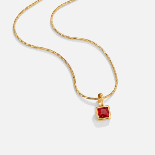 Square Pendant Geburtsstein Halskette Alma