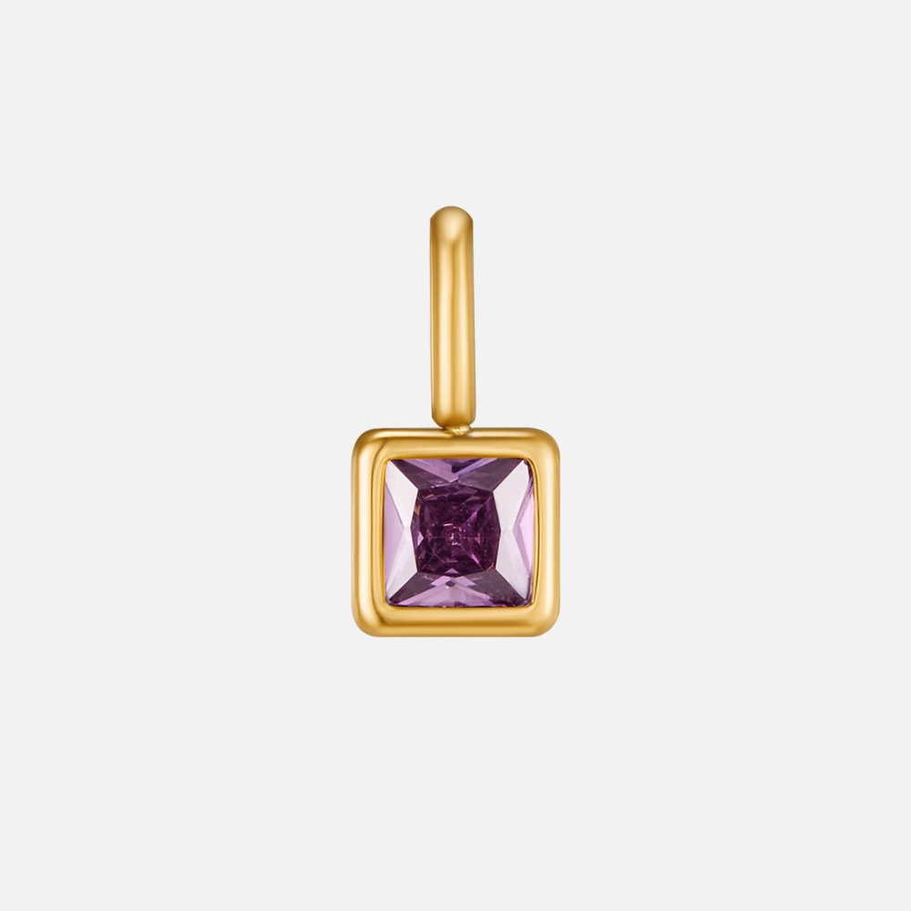 Square Pendant Geburtsstein Halskette Alma