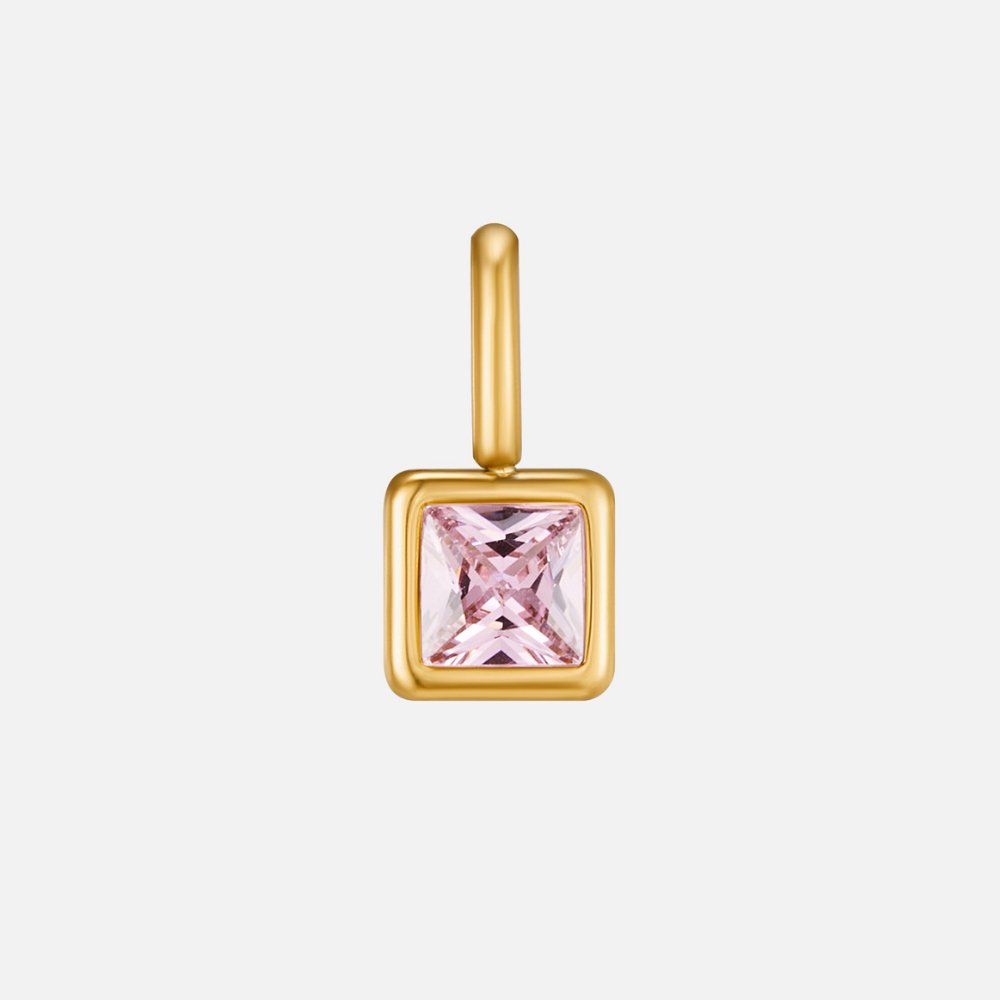 Square Pendant Geburtsstein Halskette Alma
