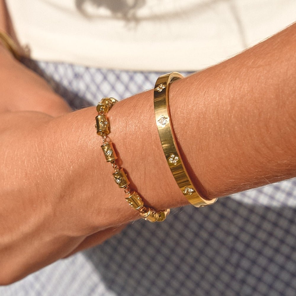 Stellar Gold Barrel Armband Alma