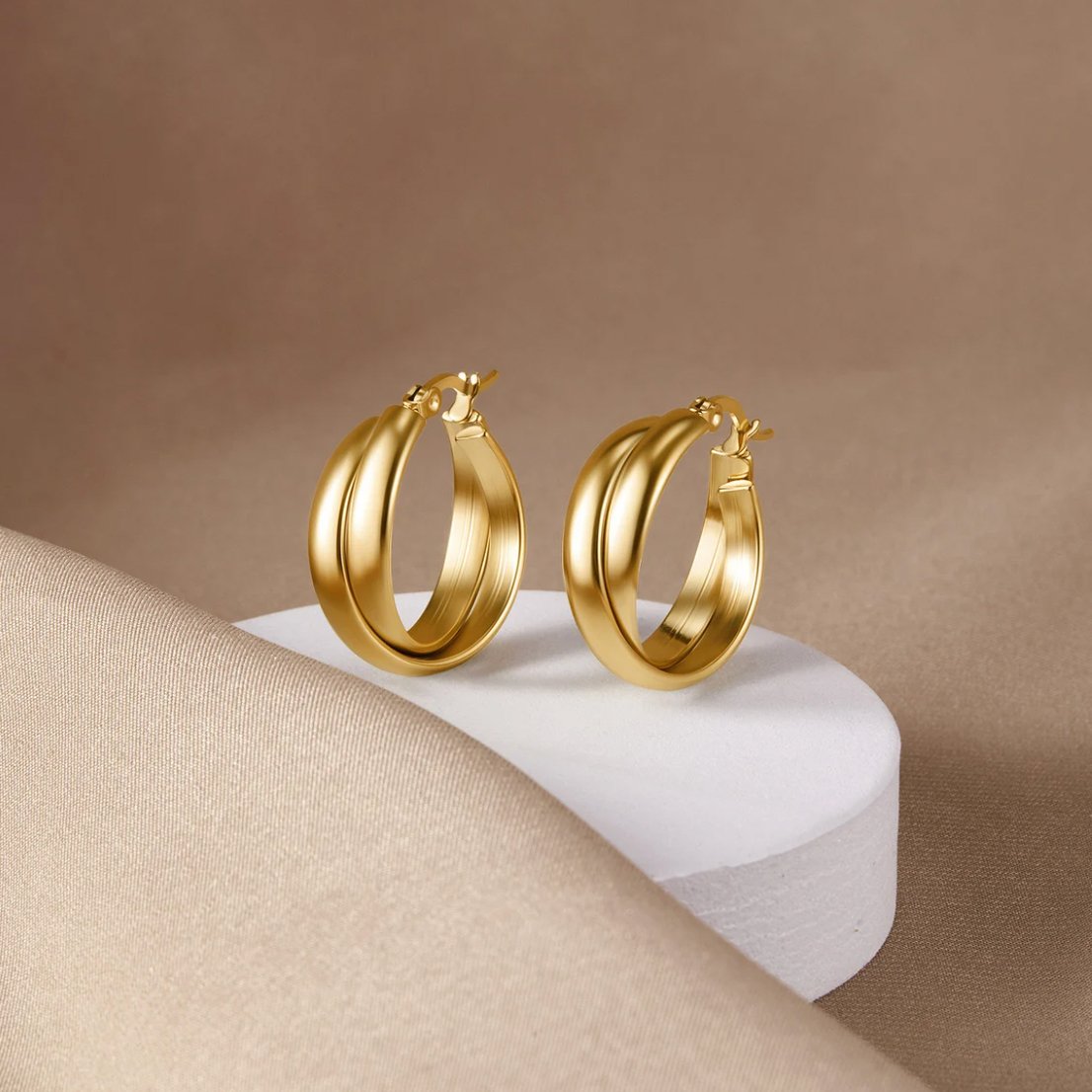 Talia Gold Creolen Ohrringe Alma