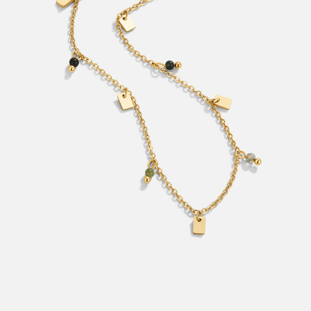 Tara Gold Square Droplet Halskette Alma