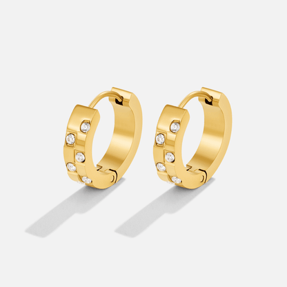 Tasha Kristall & Gold Creolen Ohrringe Alma