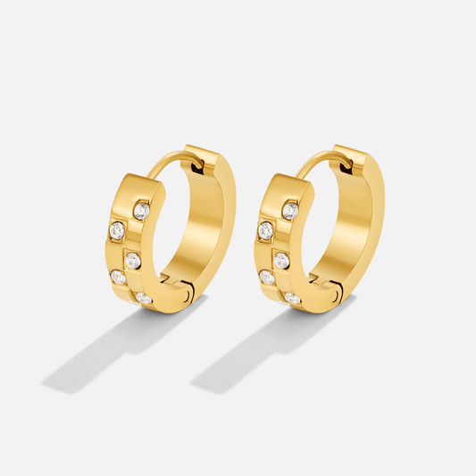 Tasha Kristall & Gold Creolen Ohrringe Alma