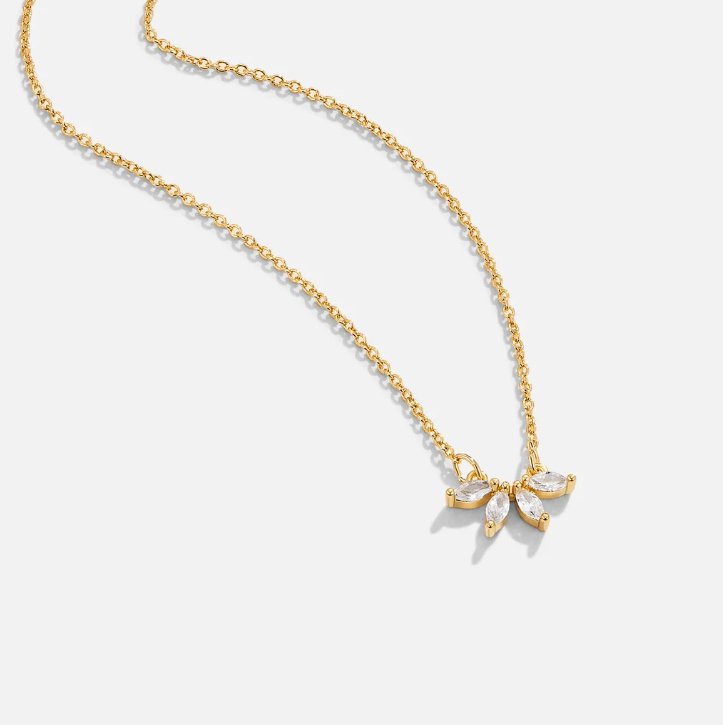 Tiffany Kristall Blatt Pendant Halskette Alma