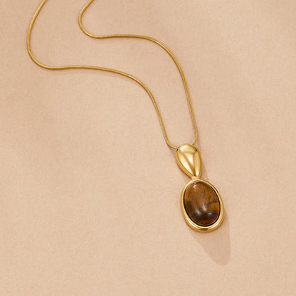 Tiger Eye Stein Long Halskette Alma