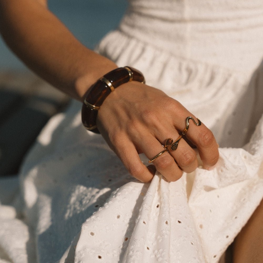 Tiger Eye Stein Wrap Ring Alma