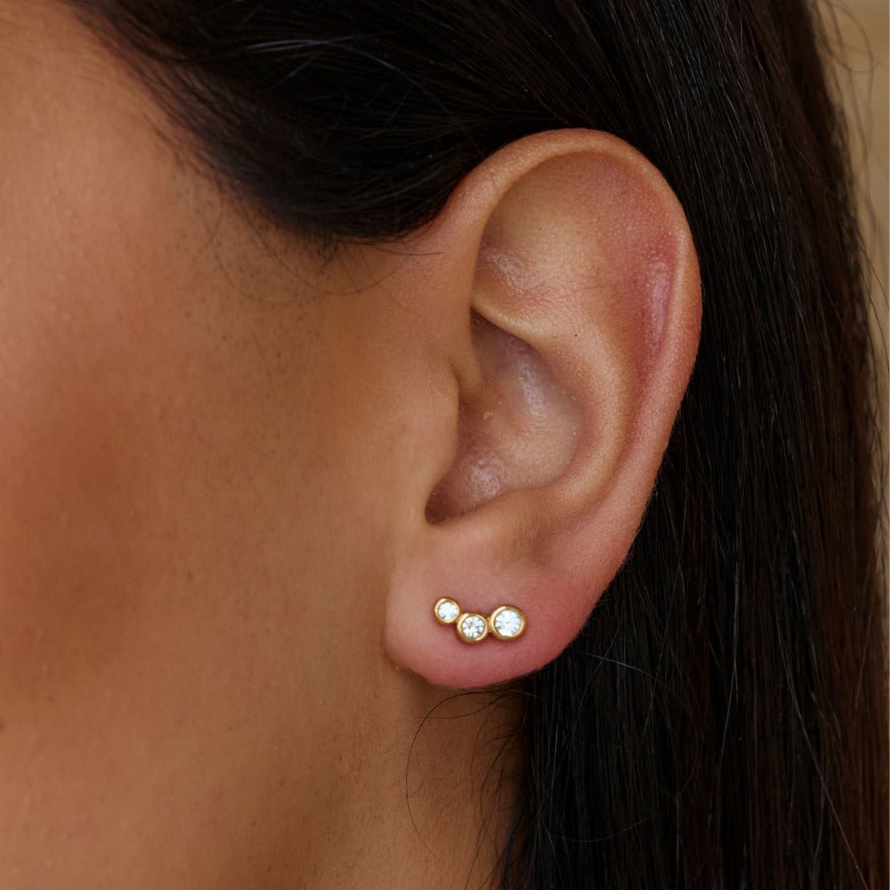 Trio Kristall Stecker Ohrringe Alma