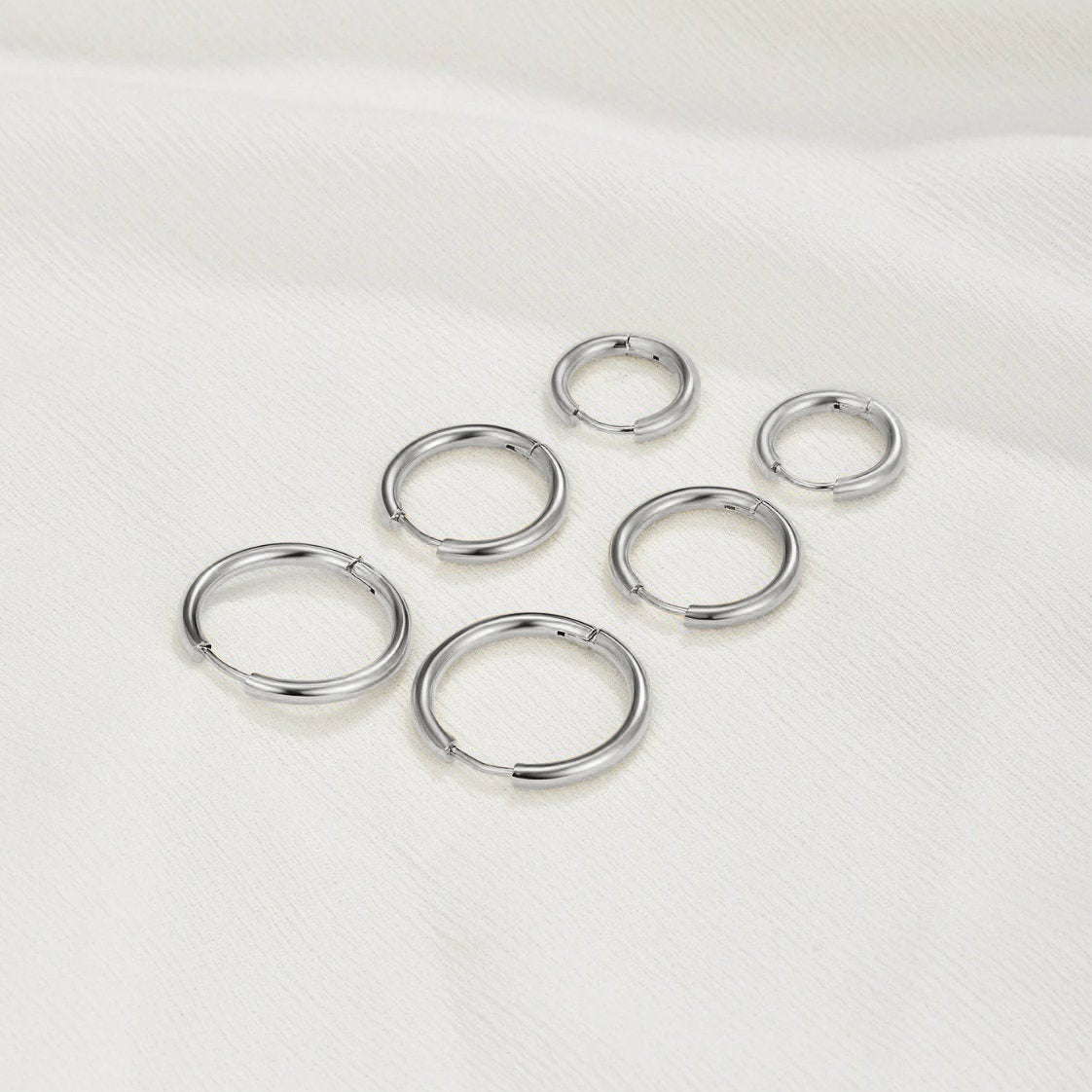 Triple Creolen Ohrringe Silber Set Alma
