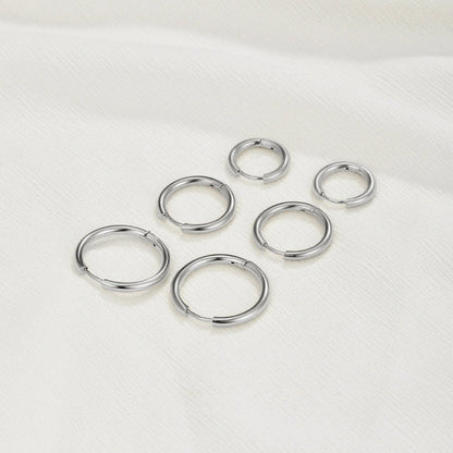 Triple Creolen Ohrringe Silber Set Alma