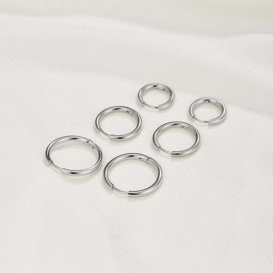 Triple Creolen Ohrringe Silber Set Alma