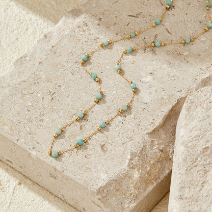 Turquoise Perlen Ketten Halskette Alma