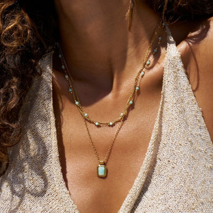 Turquoise Perlen Ketten Halskette Alma