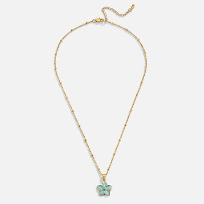 Turquoise Sakura Bloom Goldhalskette Alma